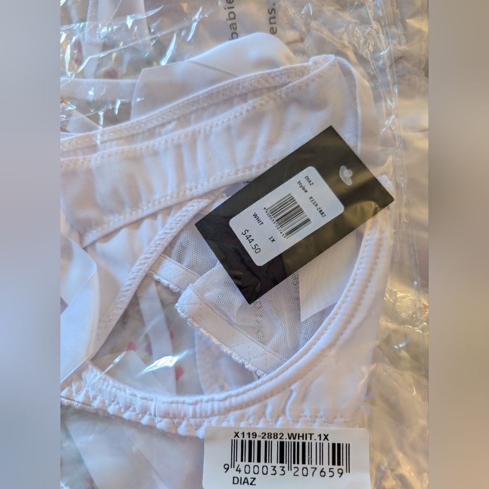 Diaz Satin & Bow Open Cup Underwire Bra Set NWT - Picture 7 of 7